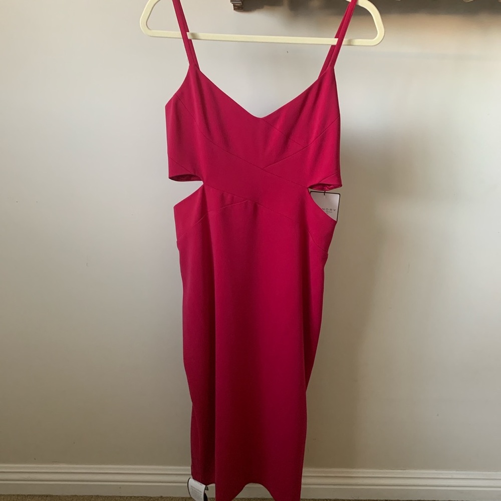 Fuchsia side cut out dress